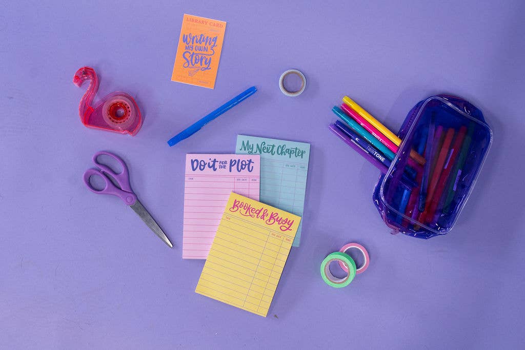 Booked and Busy Notepad – Cute Bookish Reading Stationery