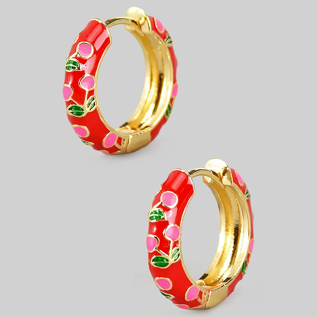 Cherry Hinge Hoop Earrings