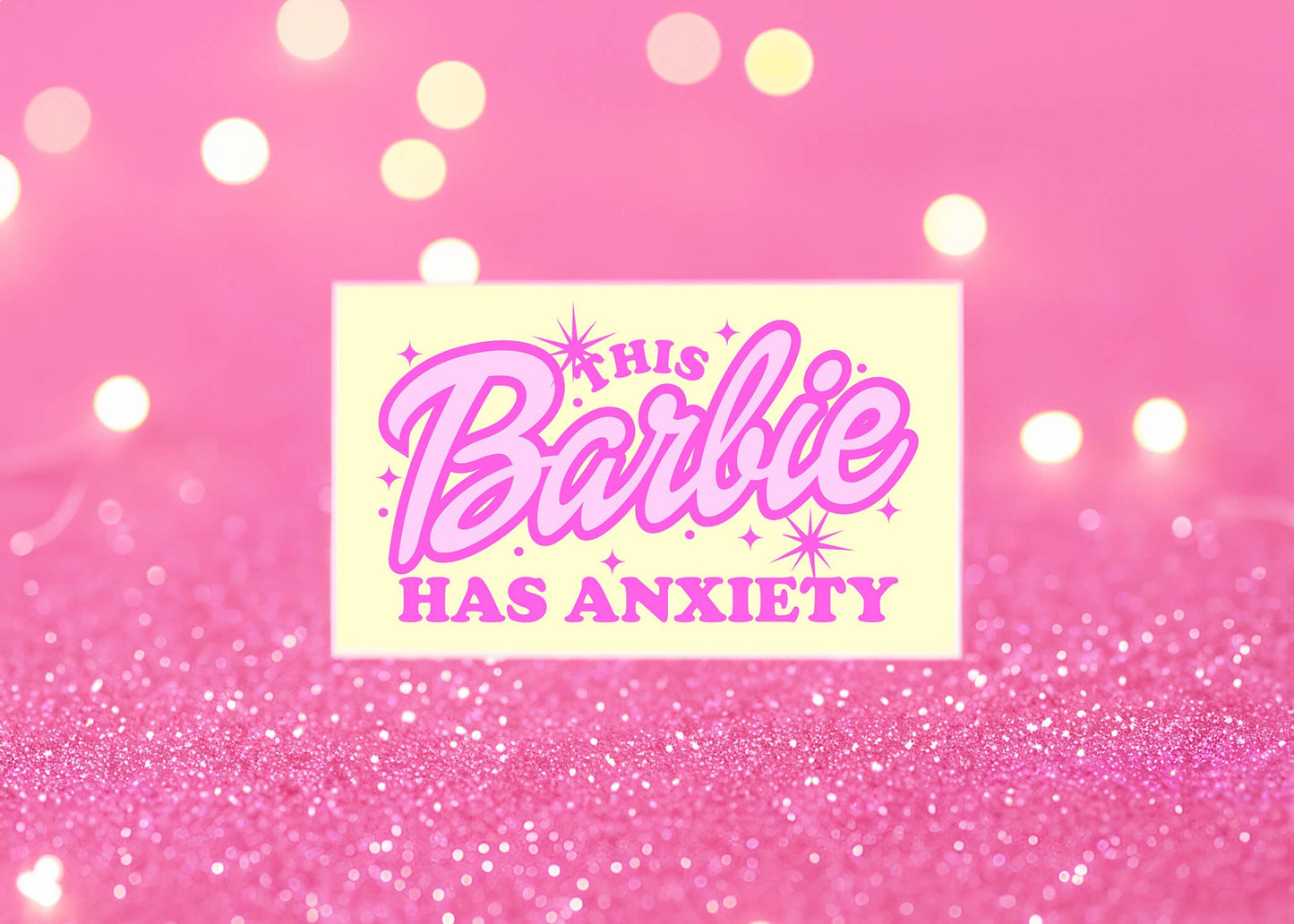 This Girlie Has Anxiety - Pink Girl Sticker - Mental Health