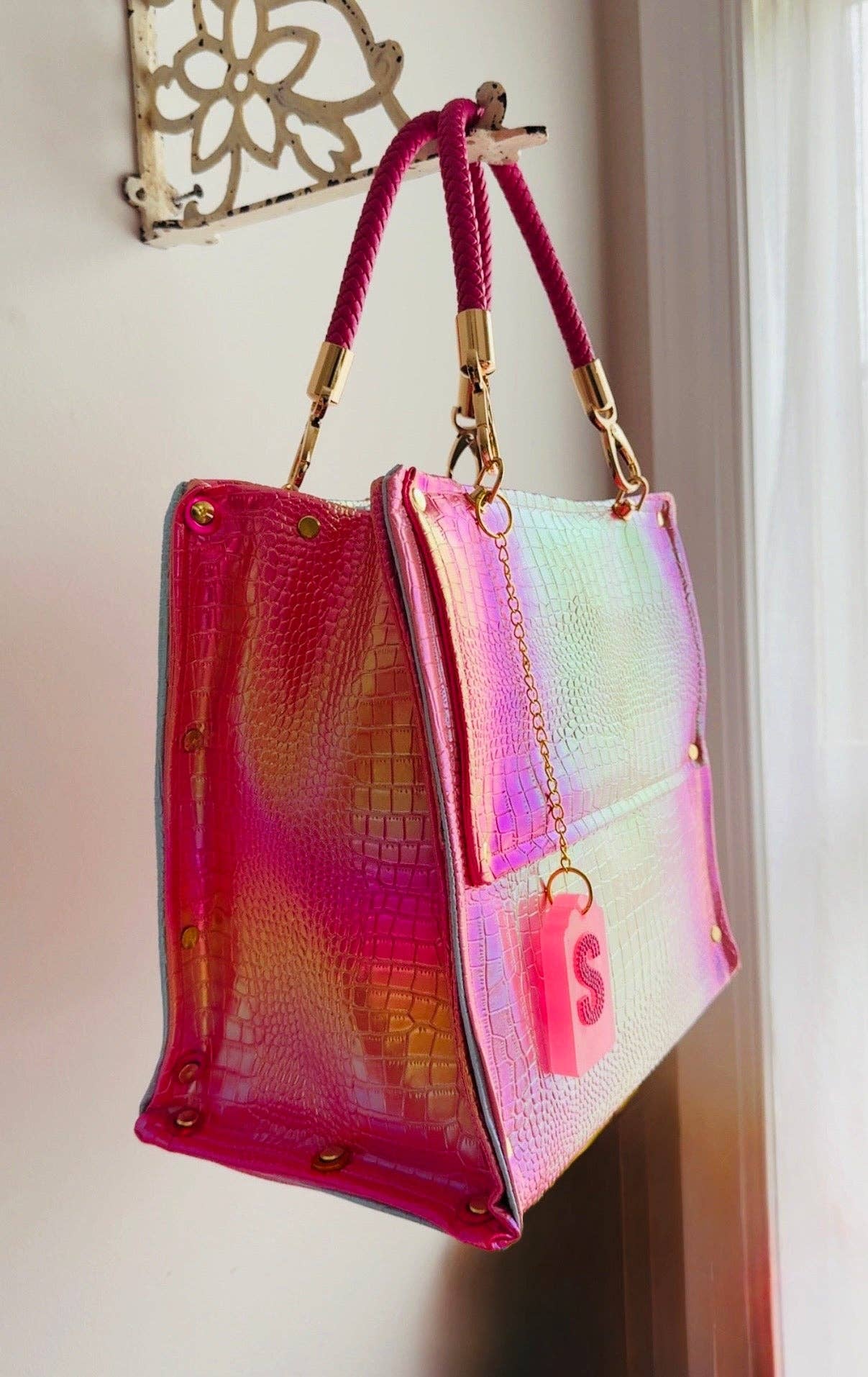 Pink Croc Handbag
