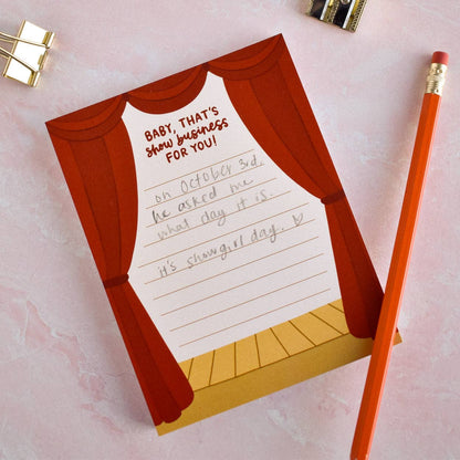 Baby, That's Show Business Notepad | Theater Stationery