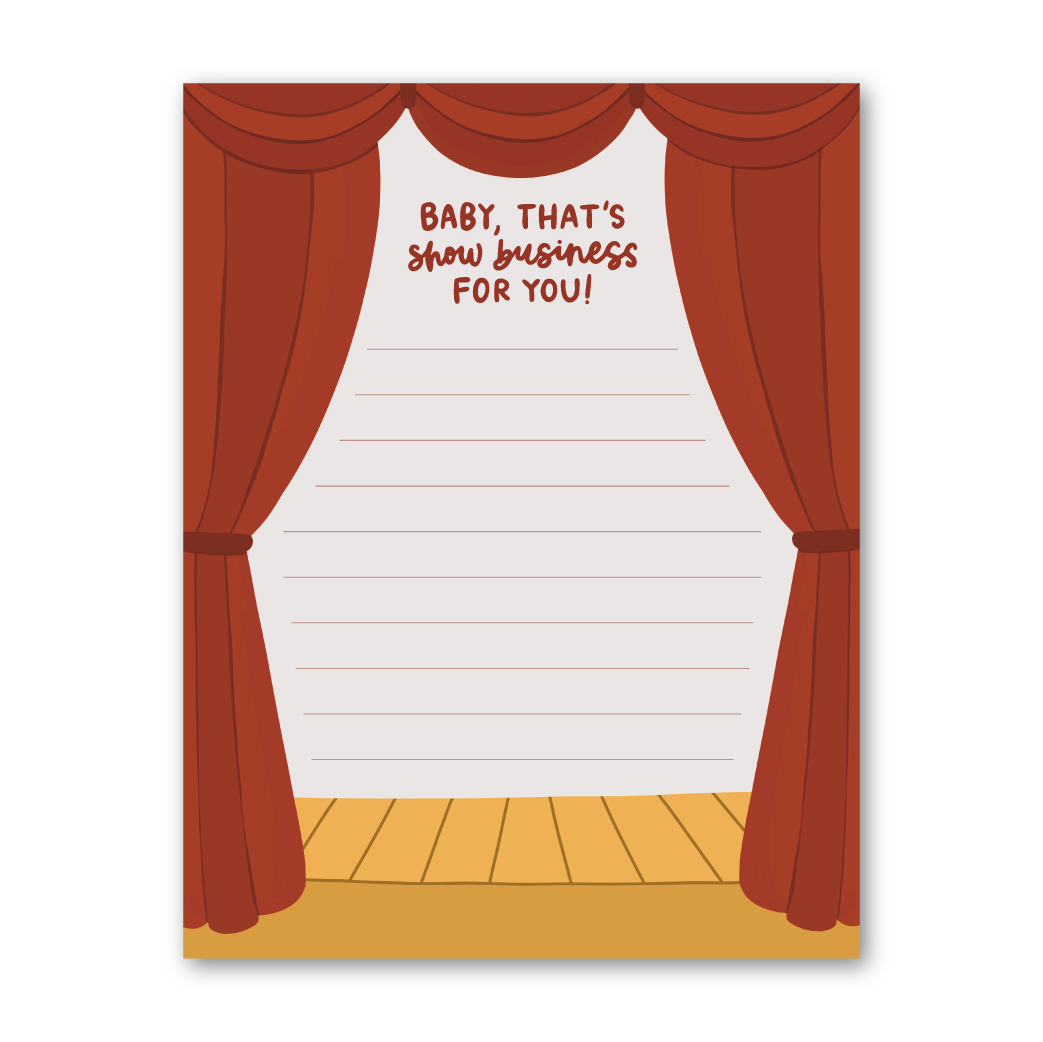Baby, That's Show Business Notepad | Theater Stationery