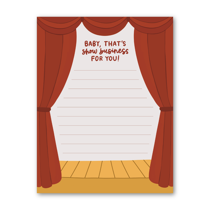 Baby, That's Show Business Notepad | Theater Stationery