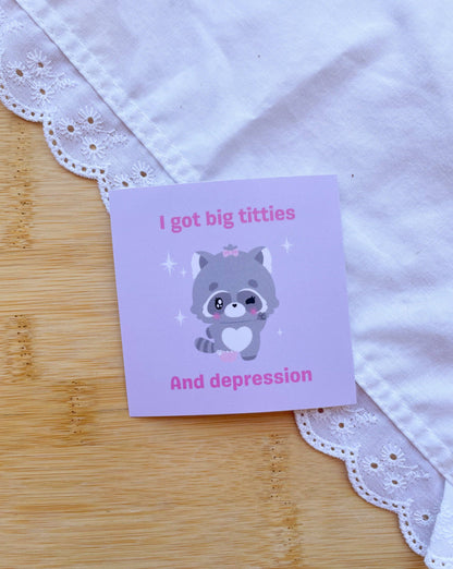 Big Tits Depression Sticker