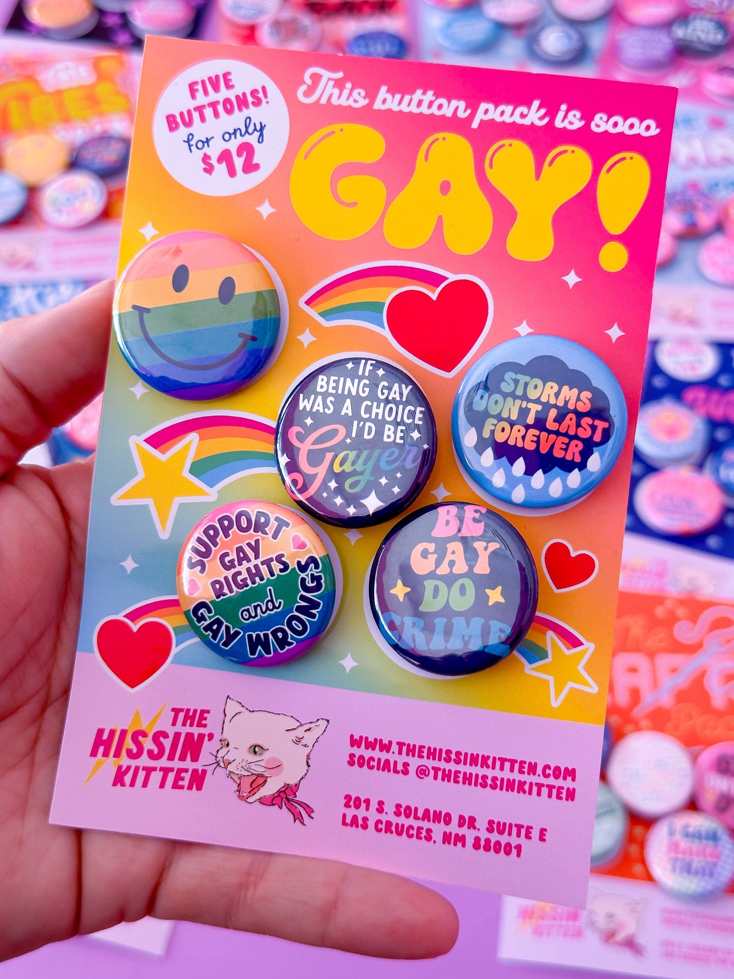 The Gayest Pack (Buttons or Magnets!): Pin Back