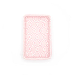Pink Textured Ceramic Bar Soap Dish