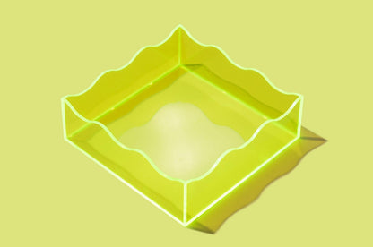 Wavy Acrylic Tray - Square - Assorted Colors: Purple