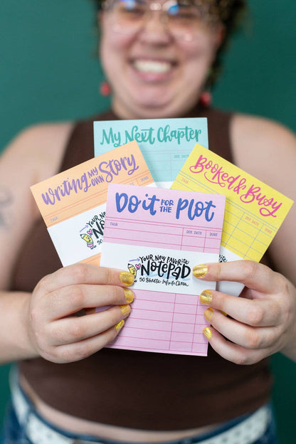 Booked and Busy Notepad – Cute Bookish Reading Stationery