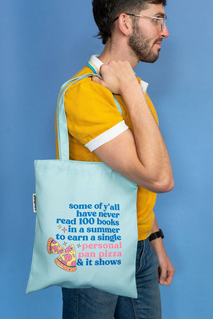 Personal Pan Pizza Summer Reading 90s Kid Nostalgia Tote Bag