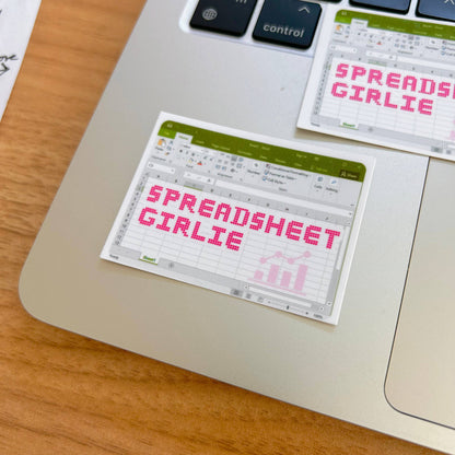 Spreadsheet Girlie Sticker - Women in STEM - Math Girl