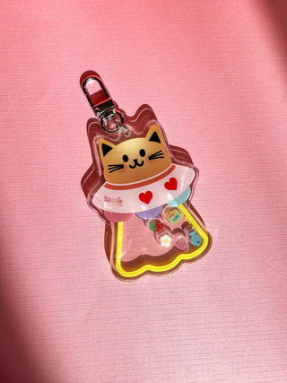 Cat UFO Shaker Acrylic Keychain