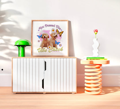 Square Art Print Vibe Check Puppies - Dog Lover Wall Decor