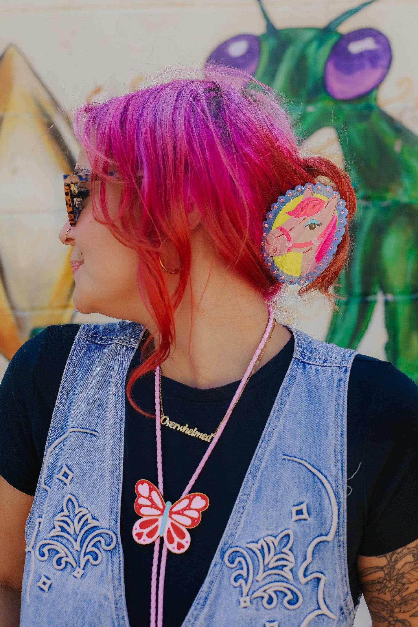 Pink Pony Hair Clip