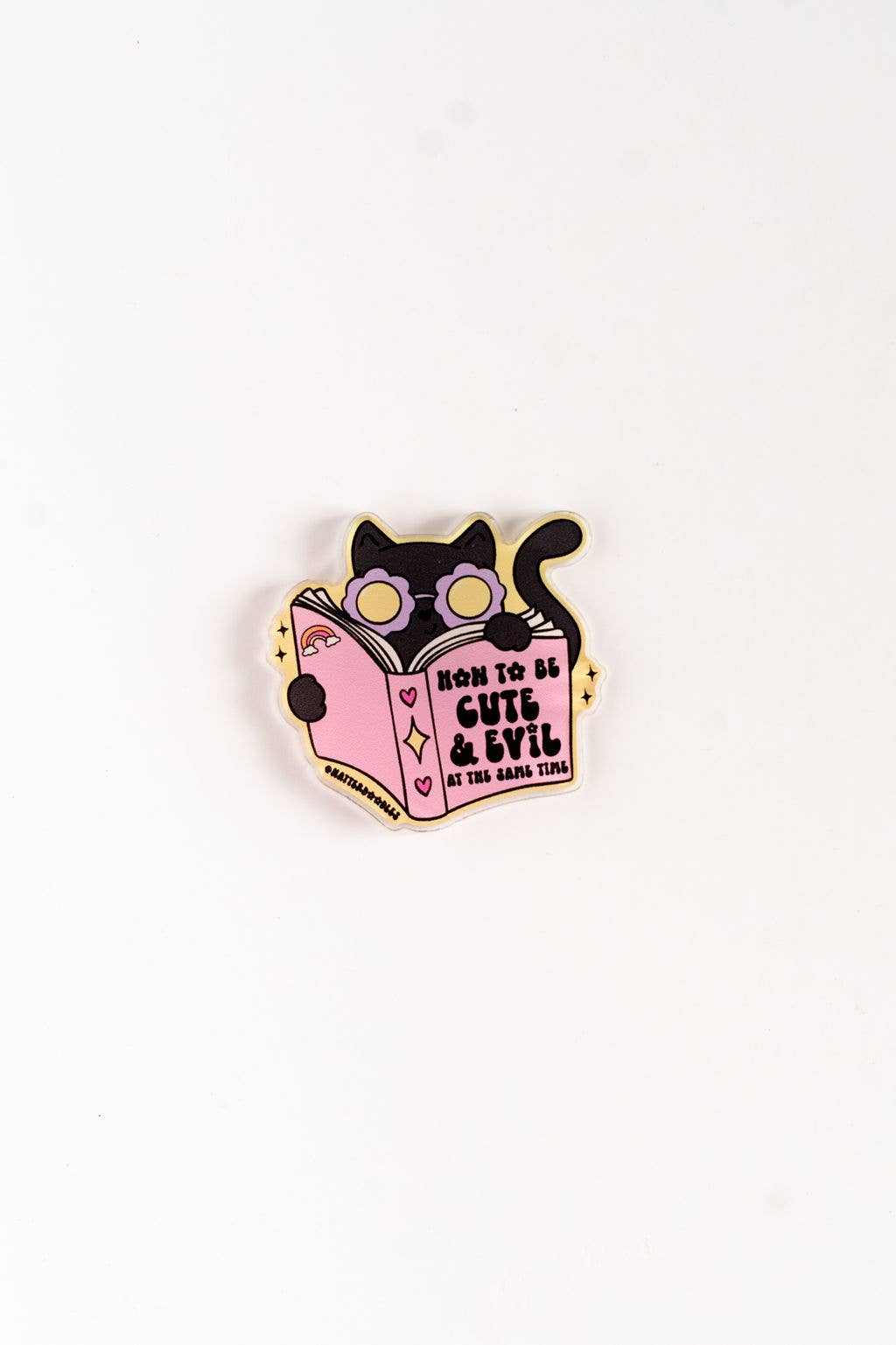 Cute & Evil at the Same Time Magnet - Funny Cat Lady Decor