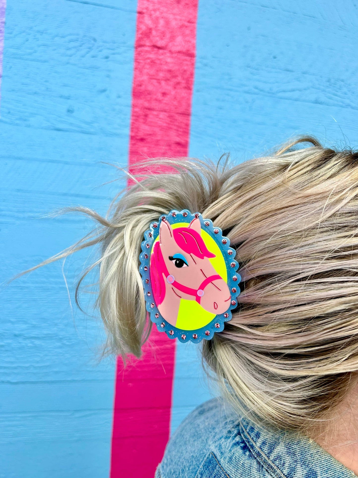 Pink Pony Hair Clip