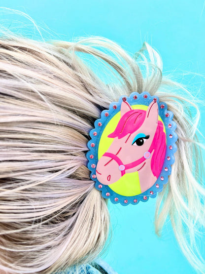 Pink Pony Hair Clip