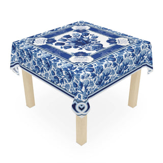 Porcelain Garden Blue Toile Mahjong Tablecloth Charleston
