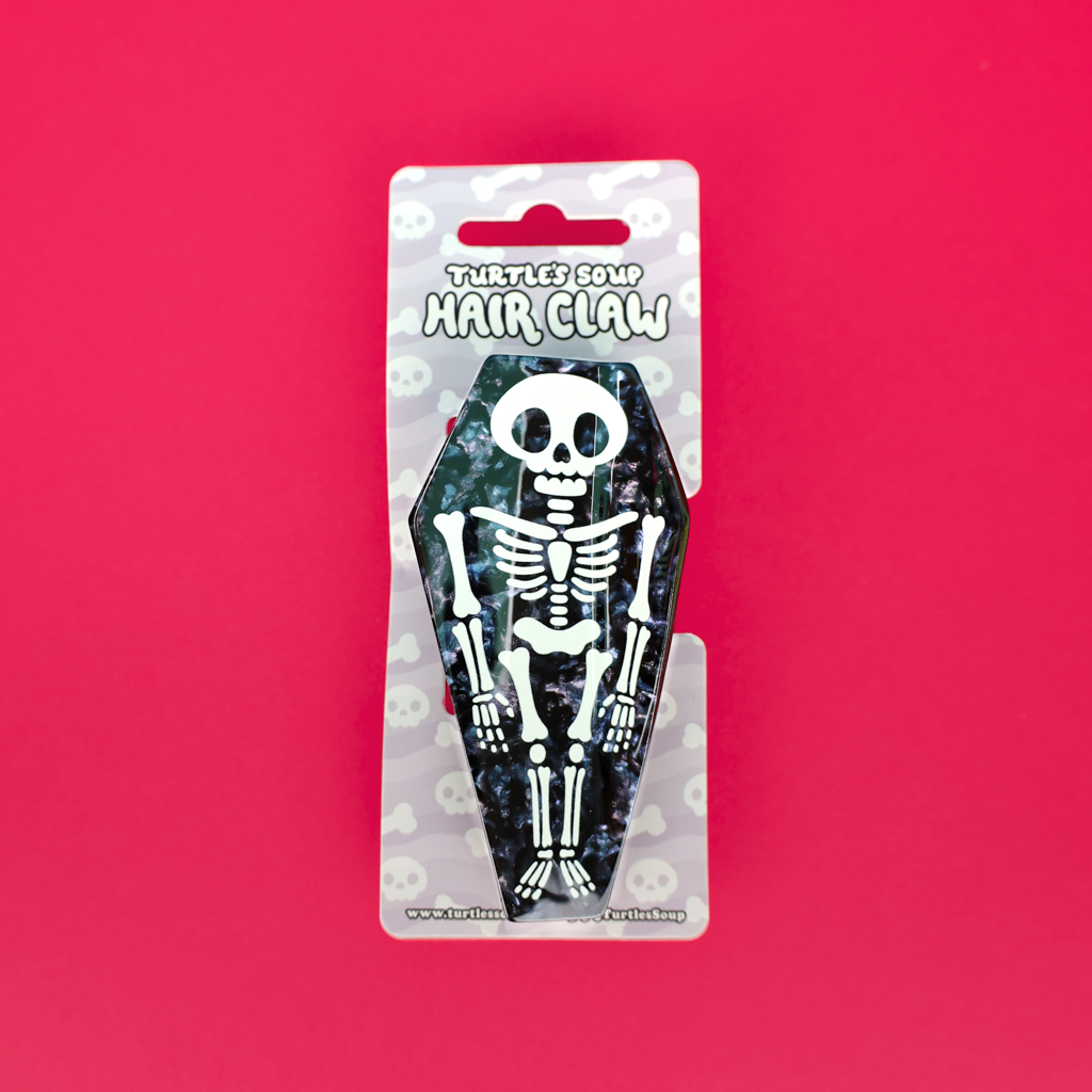 Coffin Clip Skeleton Halloween Hair Claw