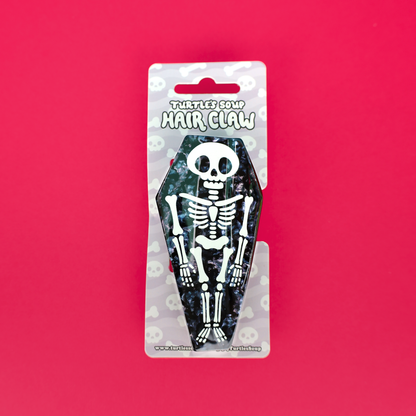 Coffin Clip Skeleton Halloween Hair Claw