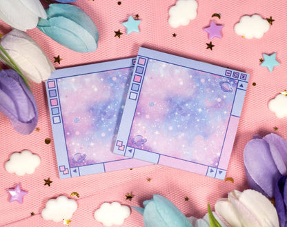 Blue Galaxy Window Sticky Note