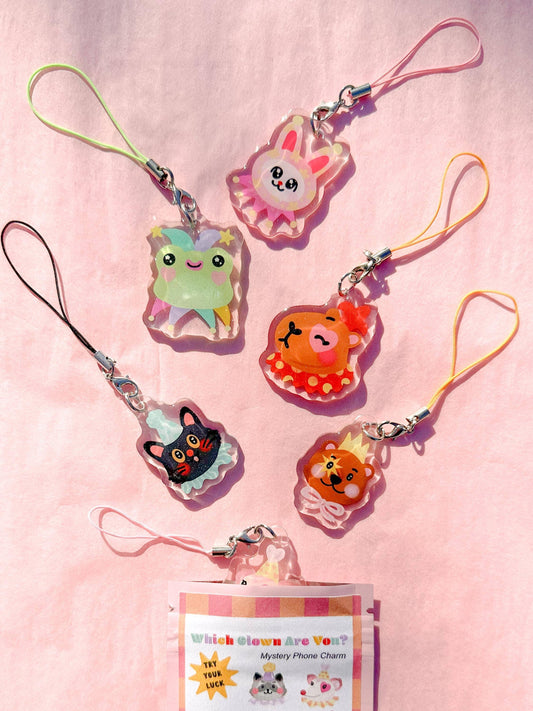 Mystery Animal Clown Phone Charm