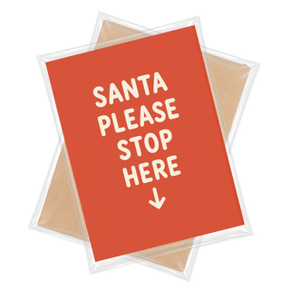 Santa Please Stop Here - Christmas Wall Art Print | 5x7