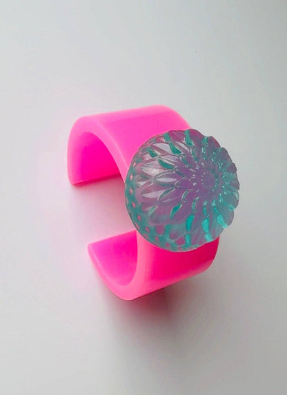Blue Dahlia Hot Pink Cuff