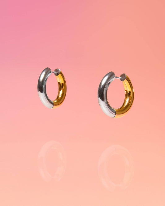 Two-Tone Hoop Earrings