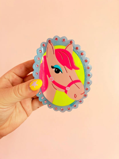 Pink Pony Hair Clip