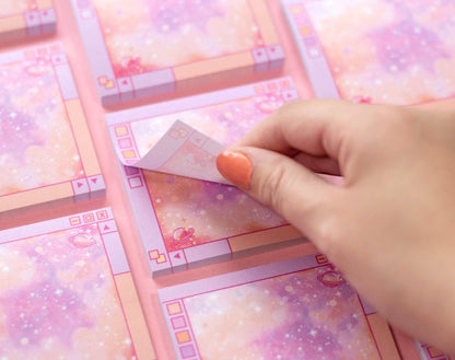 Pink Galaxy Window Sticky Notes