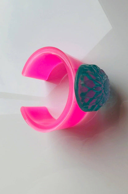 Blue Dahlia Hot Pink Cuff