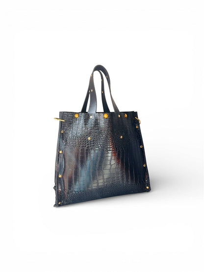 Black Dahlia Croc Tote