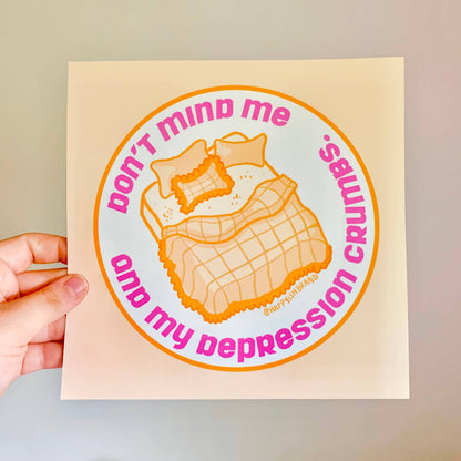 Depression Crumbs Art Print - Mental Health Wall Art Decor: 8x8