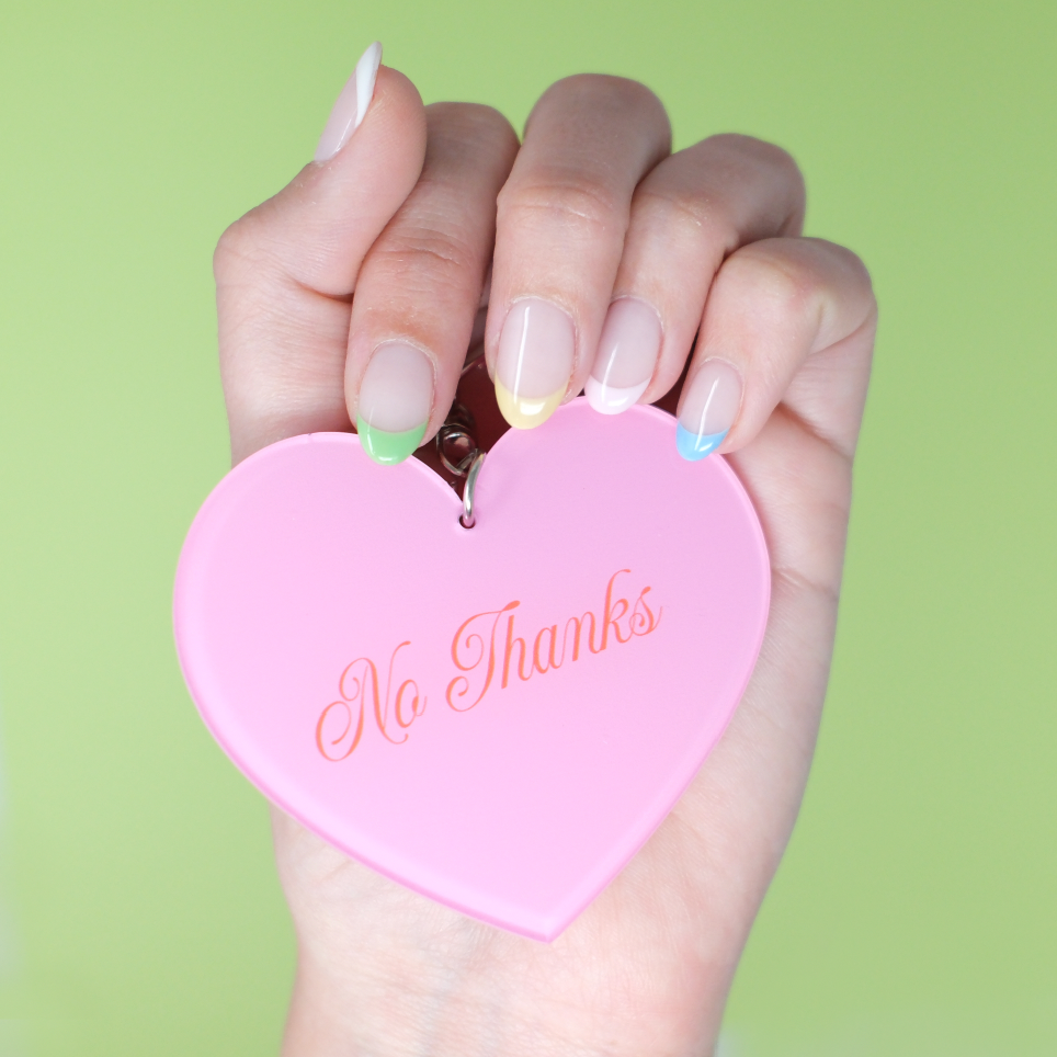 No Thanks Keychain Bag Charm 