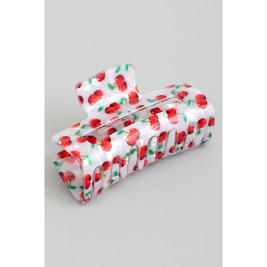 Cherry Rectangular Hair Clip