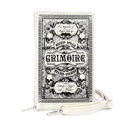 Grimoire Book Clutch Bag in Vinyl: BEIGE