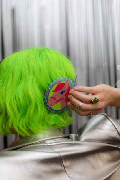 Pink Pony Hair Clip