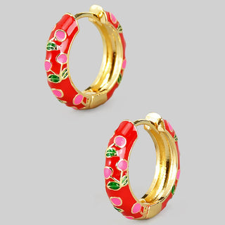 Cherry Hinge Hoop Earrings