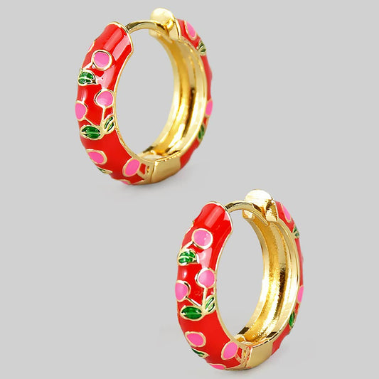 Cherry Hinge Hoop Earrings