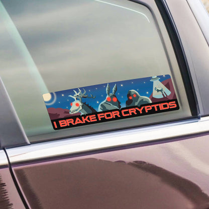 I Brake For Cryptids Bumper Sticker
