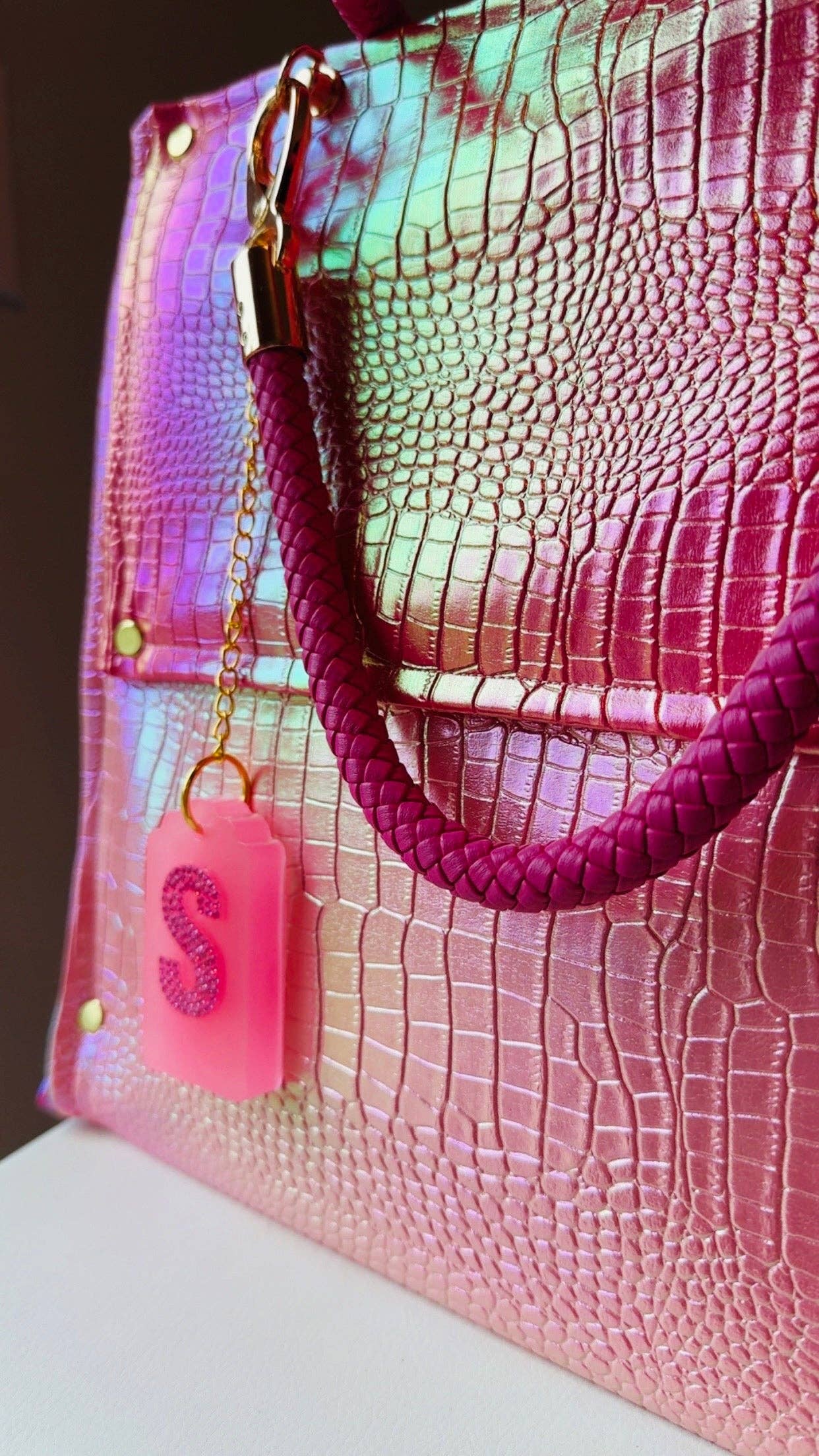 Pink Croc Handbag