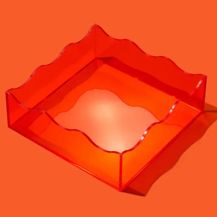 Wavy Acrylic Tray - Square - Assorted Colors: Purple