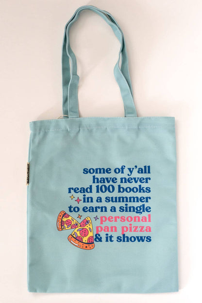 Personal Pan Pizza Summer Reading 90s Kid Nostalgia Tote Bag