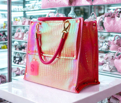 Pink Croc Handbag