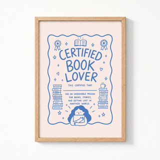 Certified Book Lover - Book Wall Art Print | 5x7
