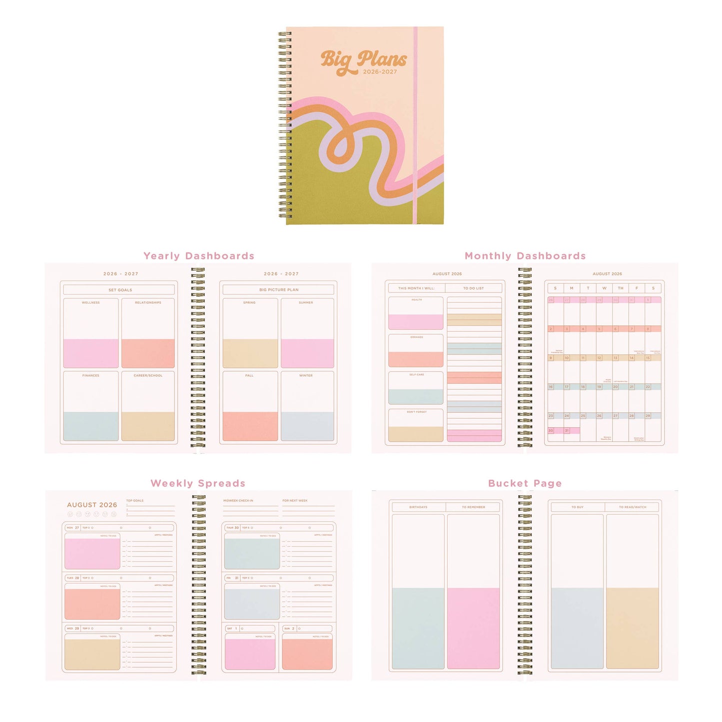 2026-2027 Dated Academic Planners: Loop De Loop