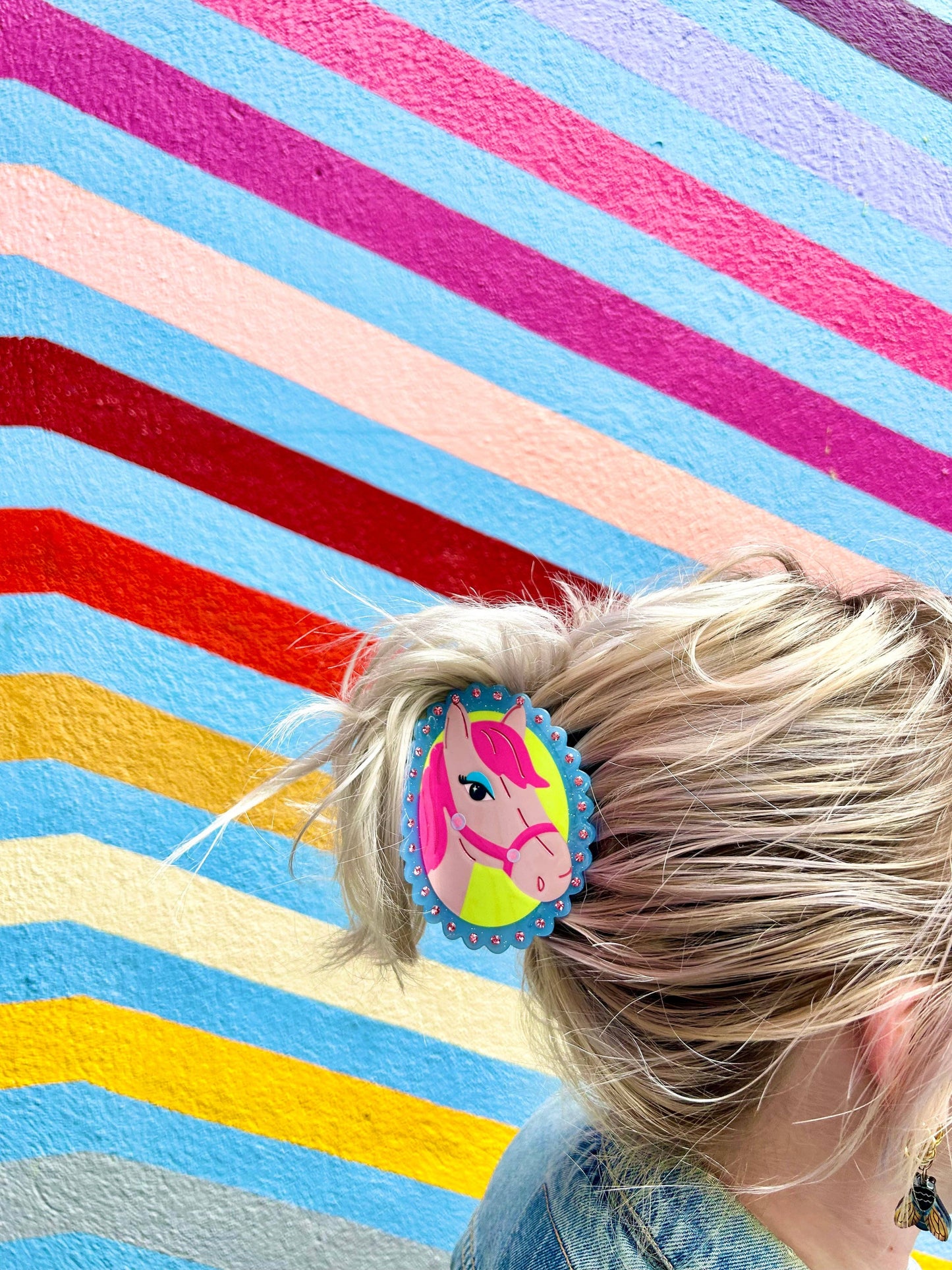 Pink Pony Hair Clip