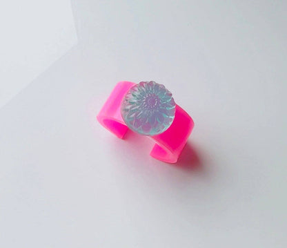 Blue Dahlia Hot Pink Cuff