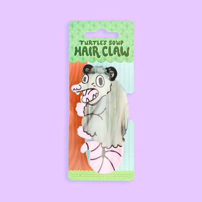 Screaming Opossum, Hair Claw, Funny, Cute, Wildlife, Clip: Acetate
