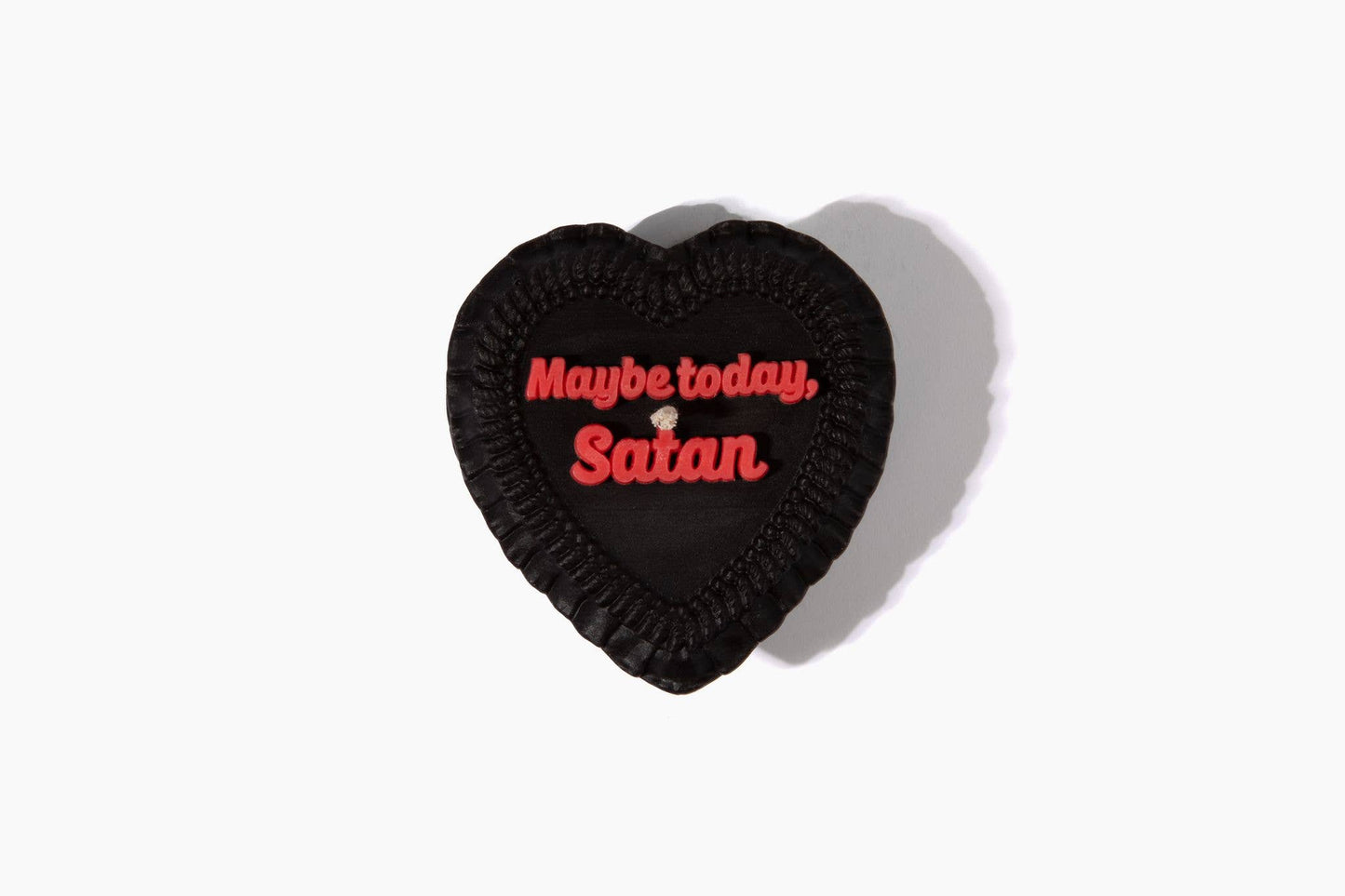 Maybe Today Satan Heart Candle (funny gifts, dark humor)